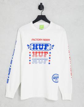 HUF | HUF factory rider print long sleeve t-shirt in white商品图片,7.4折