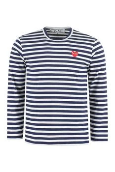 Comme des Garcons | Comme des Garçons Play Striped Crewneck T-Shirt,商家Cettire,价格¥652