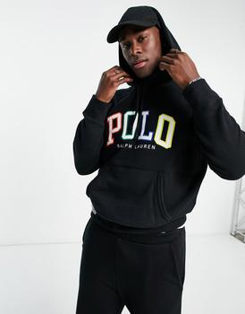 推荐Polo Ralph Lauren ombre logo fleece hoodie in black商品