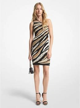 推荐Studded Tiger Jacquard Mini Dress商品