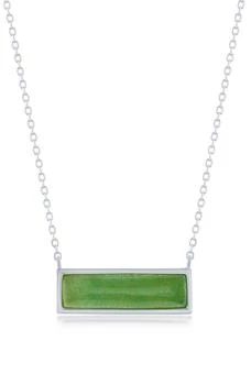 SIMONA | Sterling Silver Rectangle Jade Necklace,商家Nordstrom Rack,价格¥596