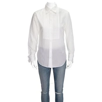 Burberry | Burberry Ladies White Ribbed Panel Shirt, Size XX-Small,商家Jomashop,价格¥1465