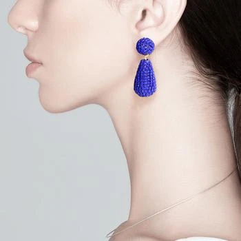 FASHNZFAB | Rhinestone Teardrop Dangle Evening Earrings - Sapphire,商家Premium Outlets,价格¥149