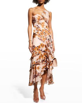 推荐Cherry Blossom Ruffled Floral-Print Dress商品