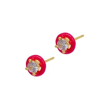 ADORNIA | Pink Enamel Halo Studs Earrings 5折, 独家减免邮费