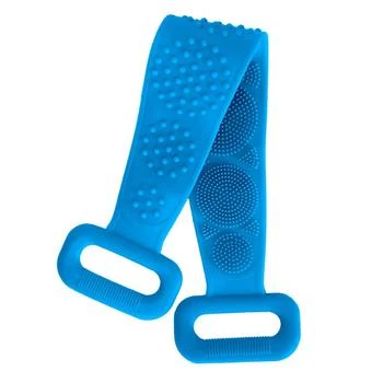 Fresh Fab Finds | Exfoliating Silicone Body Scrubber Belt With Massage Dots Shower Strap Brush With Adhesive Hook Blue,商家Verishop,价格¥151