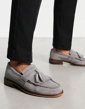 推荐Noak made in Portgual loafer in fringe detail in grey suede商品