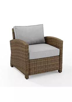Crosley, Crosley Furniture | Crosley Furniture KO70023WB-GY 30.50 x 35 x 32.50 in. Bradenton Outdoor Wicker Armchair Gray & Weathered Brown商品图片 