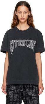 纪梵希女装衣服, Givenchy | Black Chenille Appliqué T-Shirt商品图片 