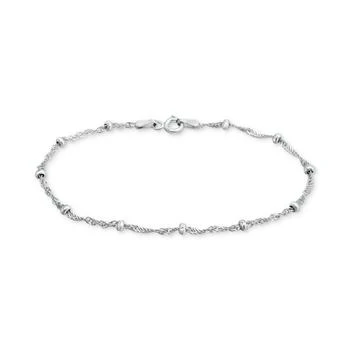 推荐Sterling Silver Bracelet,  7-1/4" Singapore Small Beaded Chain商品