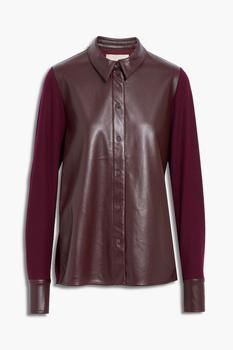 ROKSANDA, ROKSANDA | Faux leather-paneled jersey shirt商品图片 3折