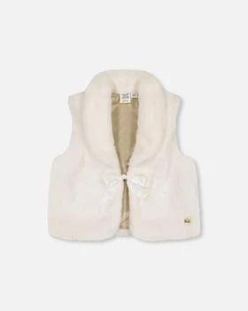 Deux par Deux | Faux Fur Vest With Shawl Collar Off White,商家Premium Outlets,价格¥344