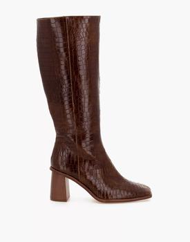 推荐ALOHAS Leather East Knee-High Boots in Crocodile Embossed商品
