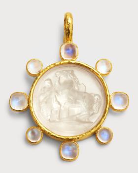 商品Elizabeth Locke | 18K Venetian Glass Ancient Horse Pendant with Moonstones,商家Neiman Marcus,价格¥49934图片