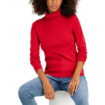 Tommy Hilfiger | Women's Long Sleeve Cotton Turtleneck Top商品图片,7.5折, 独家减免邮费