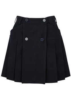 推荐Pleated twill mini wrap skirt商品