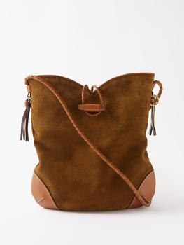 isabel marant包, Isabel Marant | Tyag medium leather-trim suede shoulder bag商品图片 