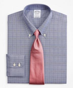Brooks Brothers | Stretch Regent Regular-Fit Dress Shirt, Non-Iron Royal Oxford Button-Down Collar Glen Plaid商品图片,5.2折
