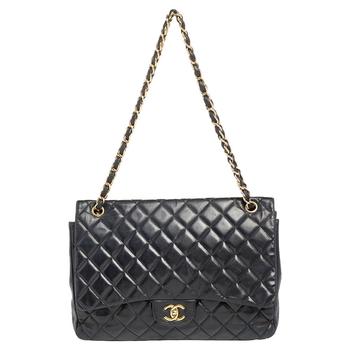 推荐Chanel Black Quilted Leather Maxi Classic Flap Bag商品