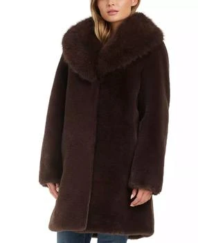 JONES NEW YORK | Women's Faux Fur Shawl Collar Coat,商家Macy's,价格¥1368