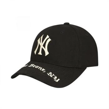 MLB | 【享贝家】ZY-  MLB 哥特字母刺绣NY大标软顶棒球帽 遮阳鸭舌帽 男女同款 黑色 3ACPKP02N-50BKS-FREE 包邮包税