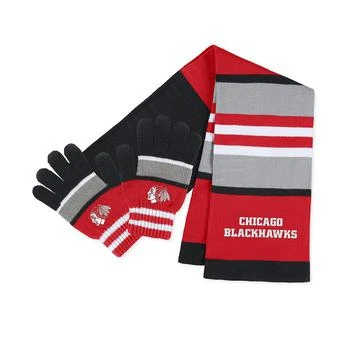 推荐Women's Chicago Blackhawks Stripe Glove and Scarf Set商品