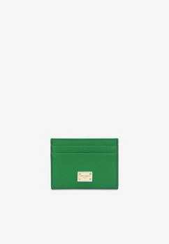 Dolce & Gabbana | Logo Plate Cardholder in Dauphine Calf Leather,商家Thahab,价格¥2195