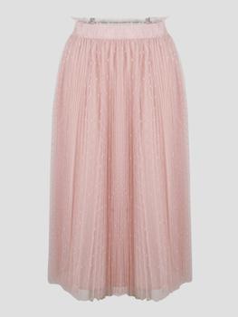 RED Valentino | RED Valentino Pleated Point D Esprit Tulle Skirt商品图片,8.1折