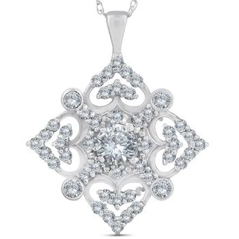 Pompeii3 | 1ct Vintage Style Diamond Pendant 14K White Gold,商家Premium Outlets,价格¥6864