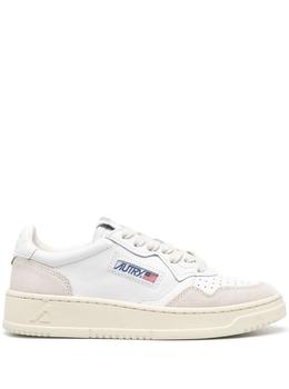 autry正品, Autry | Autry Woman's Smooth and Suede White Leather Sneakers with Logo商品图片 9.6折
