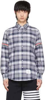 thom browne衬衫, Thom Browne | 海军蓝 Stripe Armband 衬衫商品图片 