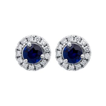 商品Tresorra | Tresorra 18K White Gold Diamond & Sapphire Stud Earrings,商家Jomashop,价格¥11298图片