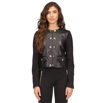 Michael Kors | Women's Button-Front Mixed-Media Jacket, Regular & Petite 5折
