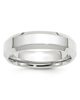 商品Bloomingdale's | Men's 6mm Bevel Edge Comfort Fit Band in 14K White Gold - 100% Exclusive,商家Bloomingdale's,价格¥5553图片
