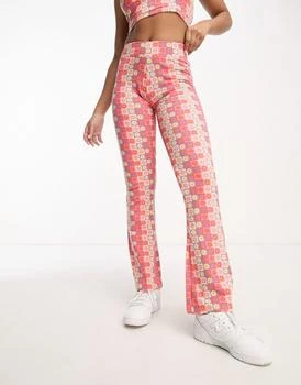 Fila | Fila flared trousers in flower check pattern 3.6折