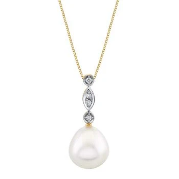 Macy's | Cultured Tahitian Pearl (10mm) & Diamond Accent 18" Pendant Necklace in 14k White Gold (Also in Cultured Freshwater Pearl & Cultured Golden South Sea Pearl) 2.3折