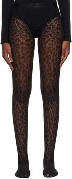 Wolford | Black Leo Lace Tights,商家SSENSE CA,价格¥418