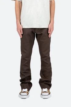 MNML | B460 Leather Flare Pants - Brown 