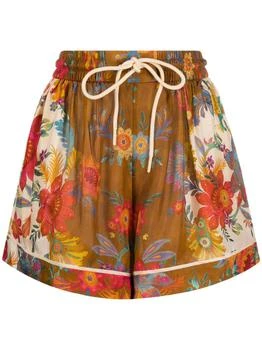 推荐ZIMMERMANN - Floral Print Silk Shorts商品