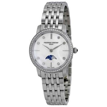 Frederique Constant | Slimline Moonphase Mother of Pearl Diamond Dial Ladies Watch FC-206MPWD1SD6B商品图片,4.2折