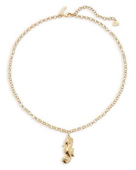 商品Faux Pearl Seahorse Pendant Necklace, 17"-20"图片