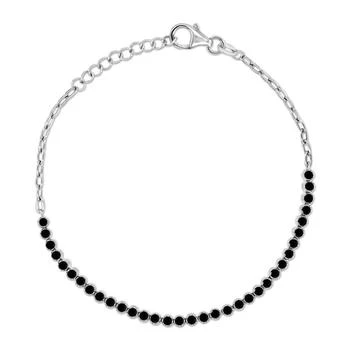 Macy's | Black Spinel Half Tennis Bracelet (1-5/8 ct. t.w.) in Sterling Silver,商家Macy's,价格¥670
