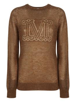 Max Mara | Max Mara Logo Intarsia Long Sleeved Crewneck Sweater商品图片,