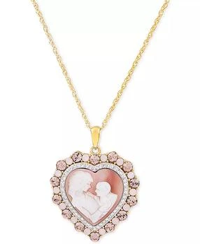 Macy's | Mother of Pearl (8mm) Cameo Heart 18" Pendant Necklace in 18k Rose Gold over Sterling Silver,商家Macy's,价格¥608