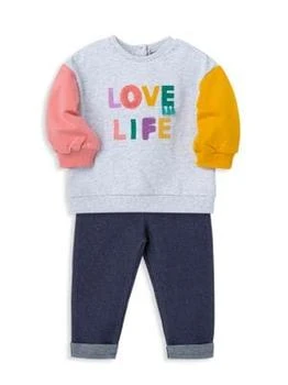 推荐Little Girl’s 2-Piece Love Life Sweatshirt & Pants Set商品