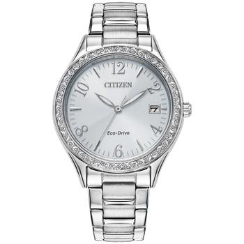 Citizen | Eco-Drive Women's Crystal Stainless Steel Bracelet Watch  34mm商品图片,5折