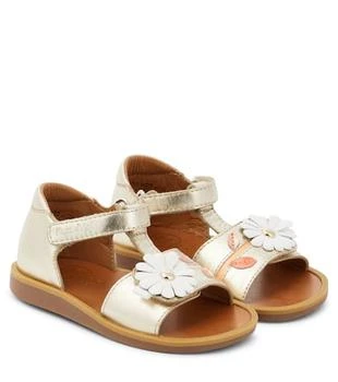 Pom d'Api | Poppy Daisy金属感皮革凉鞋,商家MyTheresa CN,价格¥575