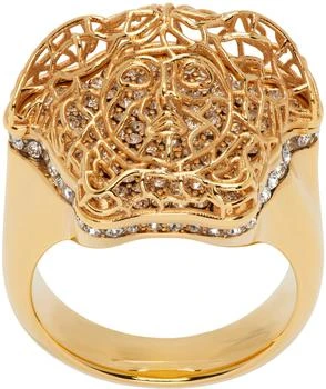 Versace | Gold Crystal Ring,商家Ssense US,价格¥4388