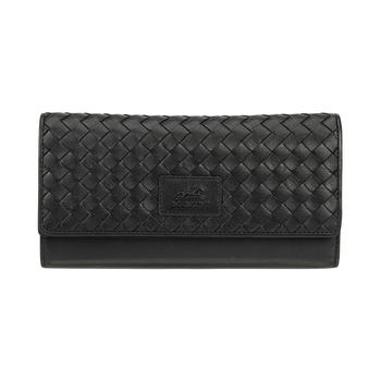 Vicenzo Leather, Mancini Leather Goods | Women's Basket Weave Collection RFID Secure Quadruple Fold Wallet商品图片 
