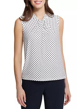 推荐Sleeveless Polka Dot Knot Neck Top商品